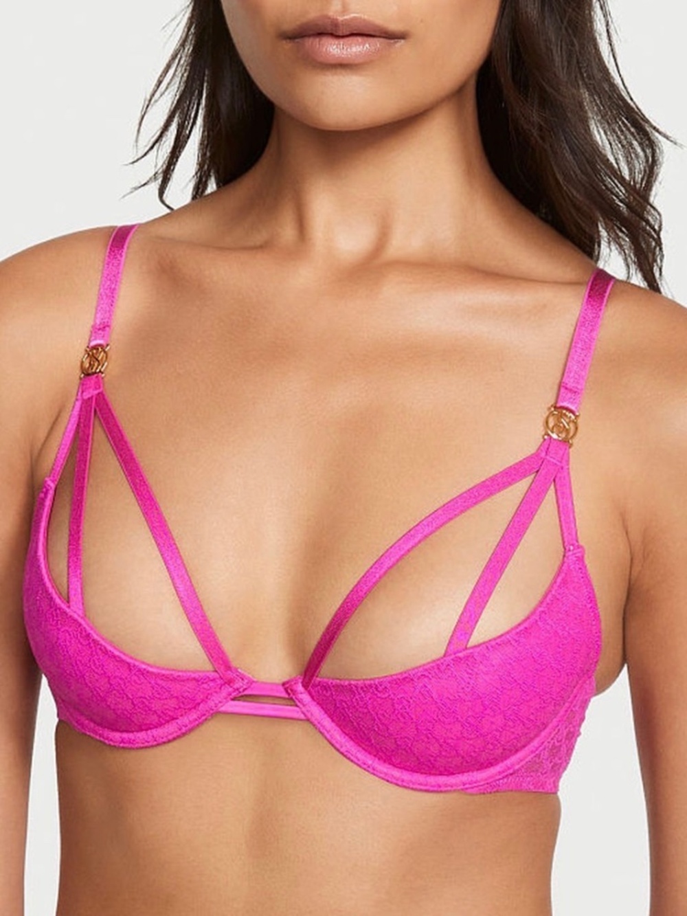 Victoria’s Secret Very Sexy Logo Lace Open Cup Demi Bra | M DD | NWT Style 26694